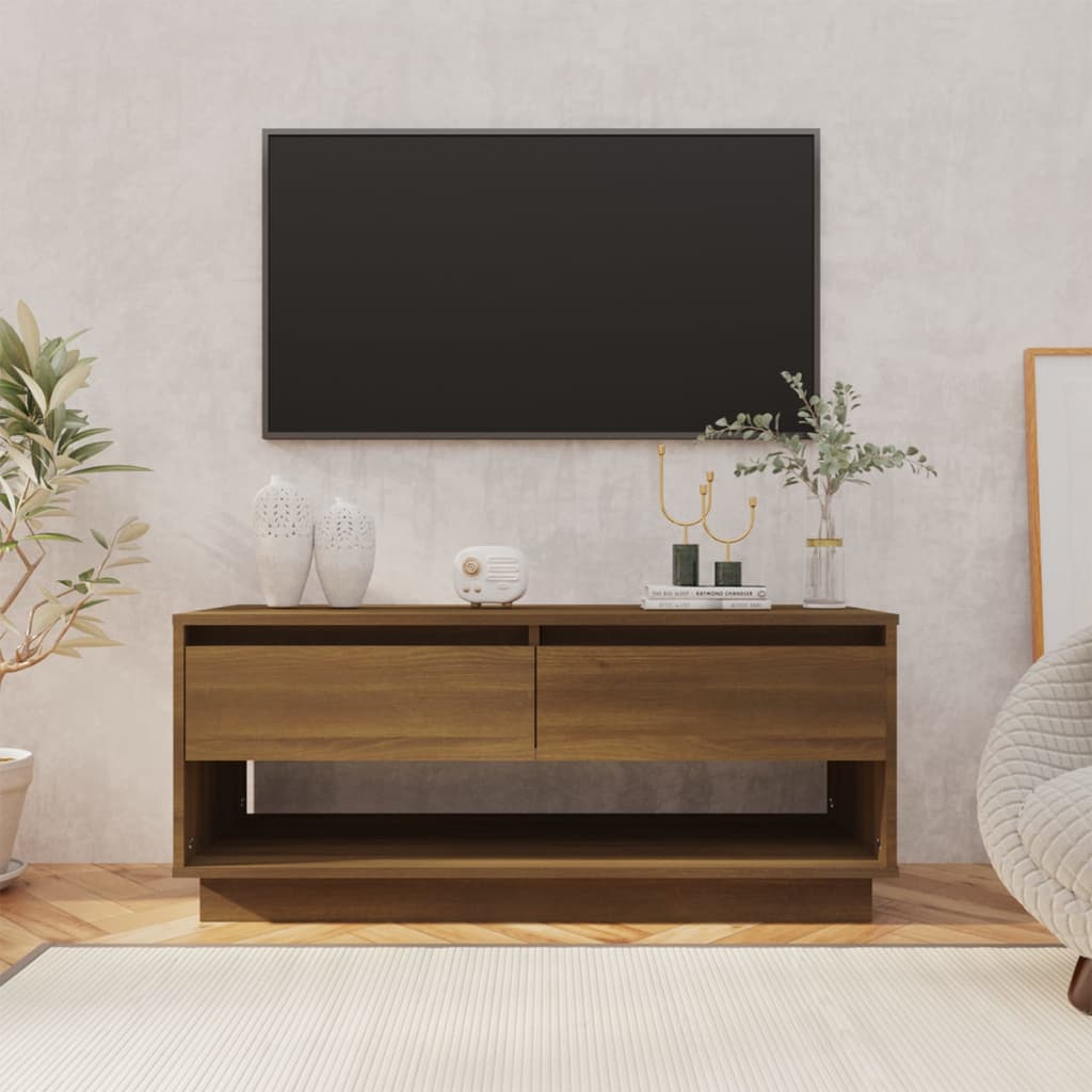 vidaXL TV skrinka, hnedý dub 102x41x44 cm, kompozitné drevo