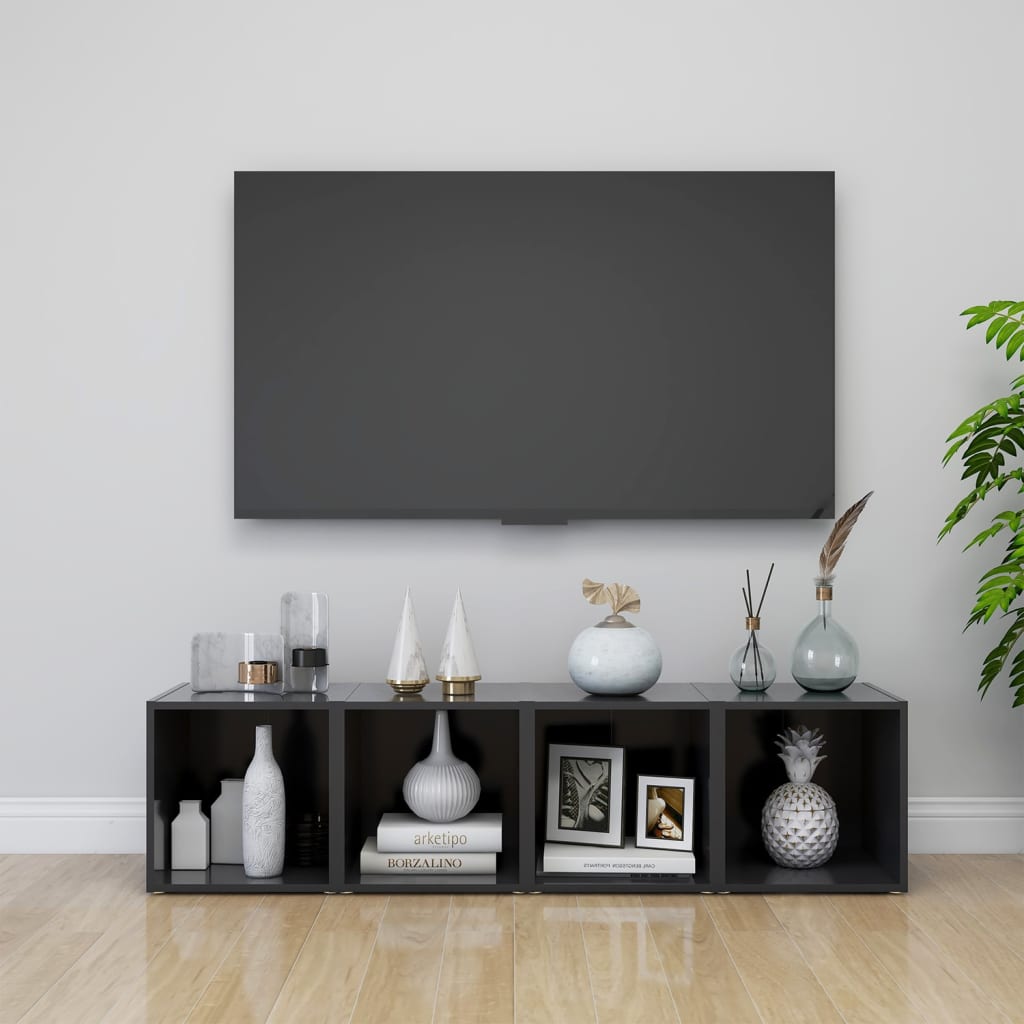 vidaXL TV skrinky 4 ks, sivé 37x35x37 cm, kompozitné drevo