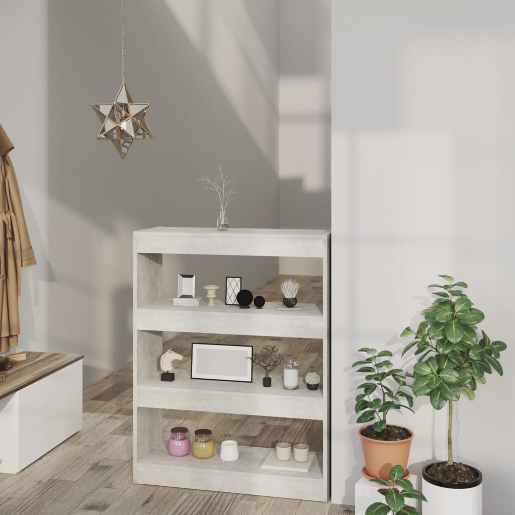 vidaXL Skriňa na knihy betónová sivá 80x30x103 cm spracované drevo