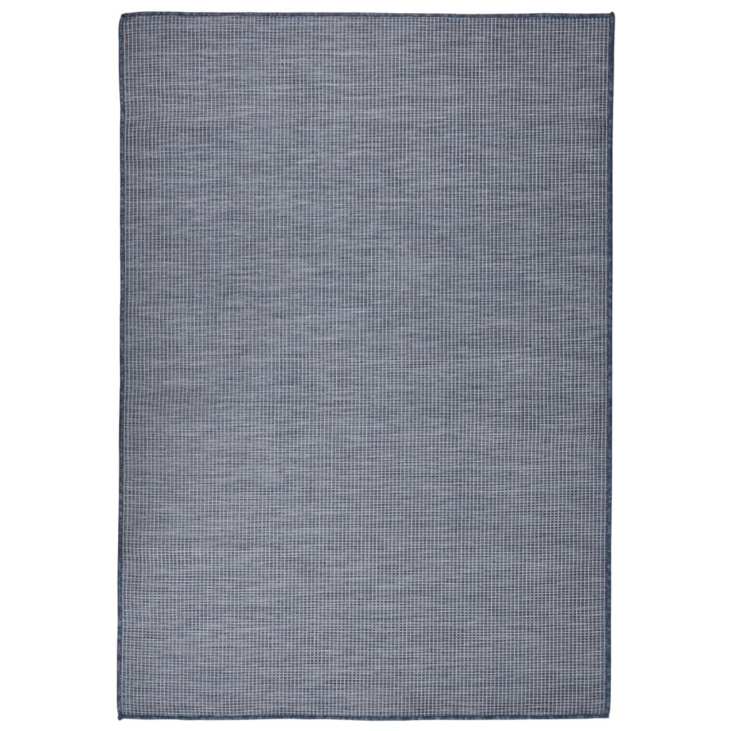 vidaXL Vonkajší koberec s plochým tkaním 160x230 cm modrý