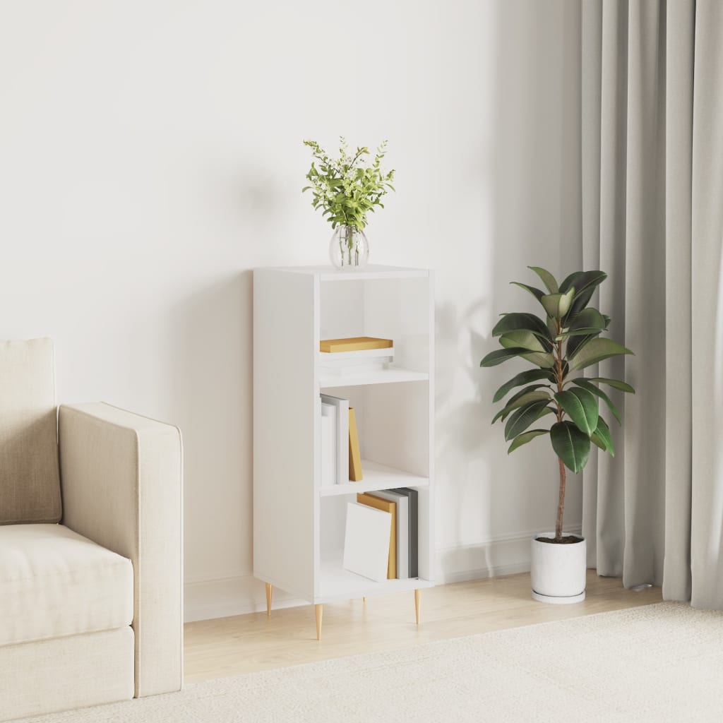 vidaXL Komoda lesklá biela 34,5x32,5x90 cm kompozitné drevo
