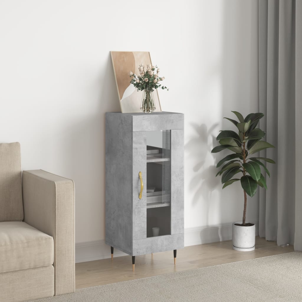 vidaXL Komoda betónovo sivá 34,5x34x90 cm spracované drevo