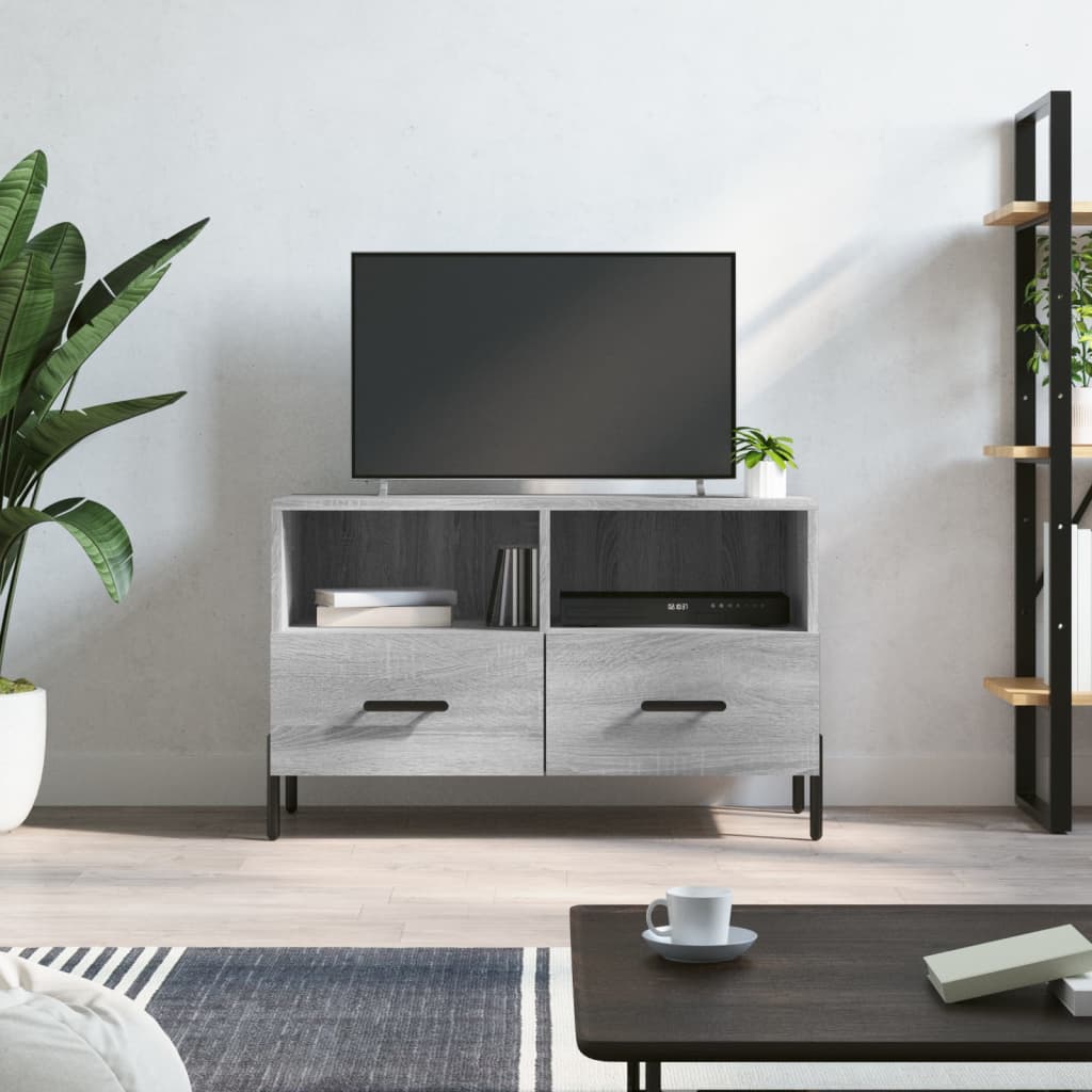 vidaXL TV skrinka sivý dub sonoma 80x36x50 cm spracované drevo