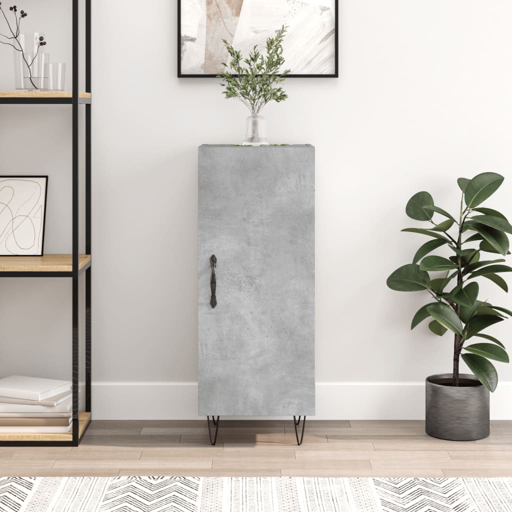 vidaXL Komoda betónovo sivá 34,5x34x90 cm spracované drevo
