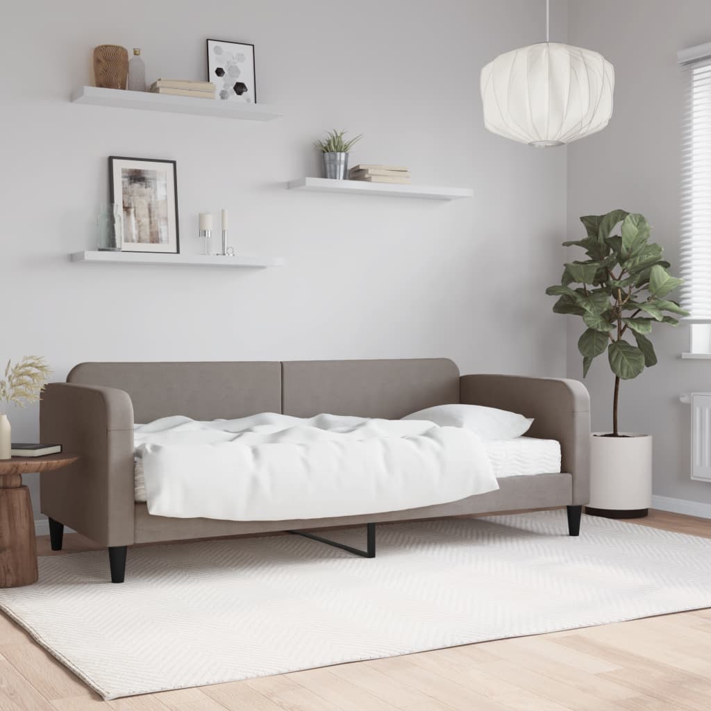 vidaXL Denná posteľ s matracom sivohnedá 80x200 cm látka