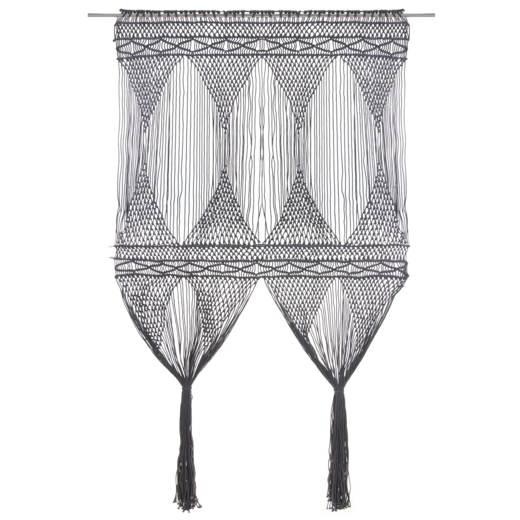 vidaXL Záclona macrame antracitová 140x240 cm bavlna