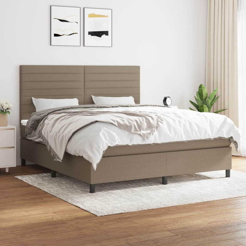 vidaXL Posteľný rám boxspring s matracom sivohned 160x200 cm látka