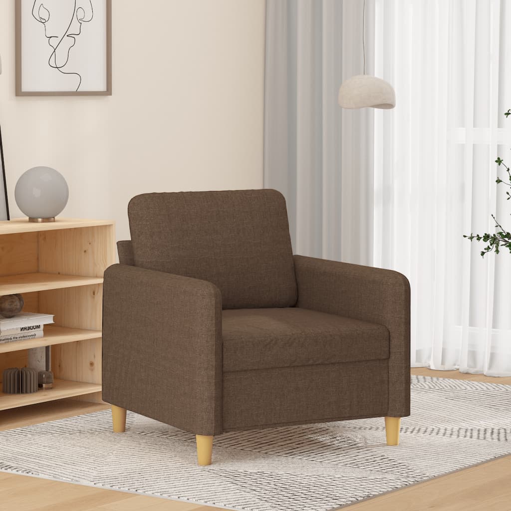 vidaXL Jednomiestna pohovka, hnedá 60 cm, látka