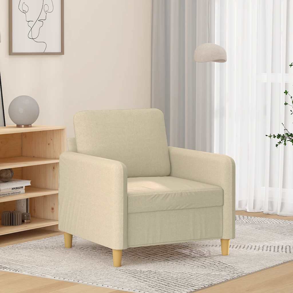 vidaXL Jednomiestna pohovka, krémová 60 cm, látka