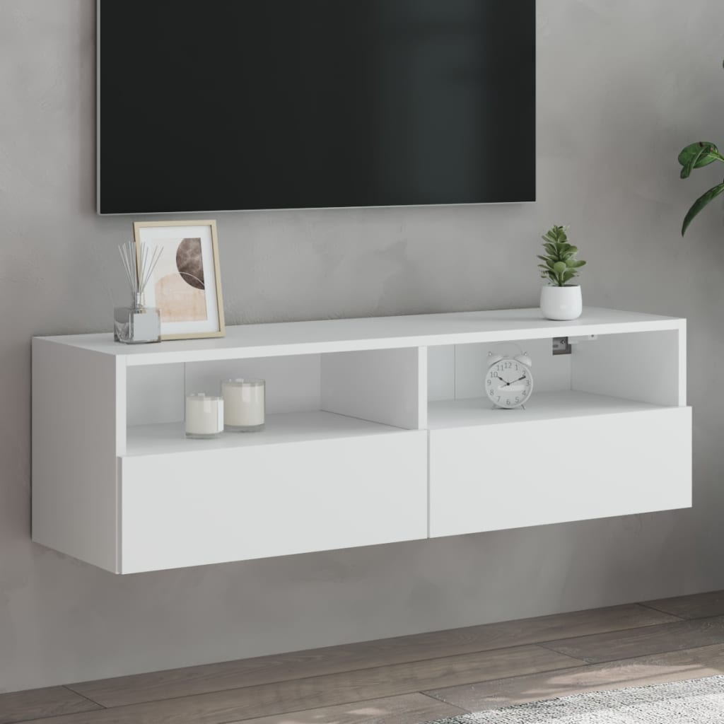 vidaXL TV nástenná skrinka biela 100x30x30 cm kompozitné drevo