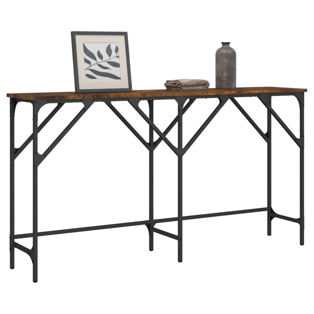 vidaXL Konzolový stolík dymový dub 140x29x75 cm kompozitné drevo