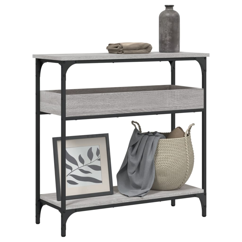 vidaXL Konzolový stolík s policou sivý sonoma 75x29x75 cm komp. drevo