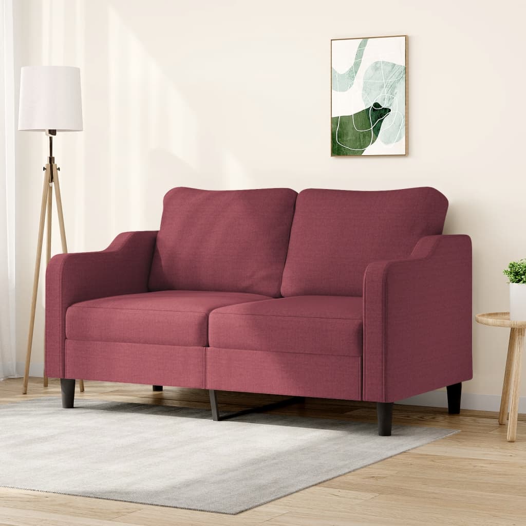 vidaXL 2-miestna pohovka vínovo-červená 140 cm látka