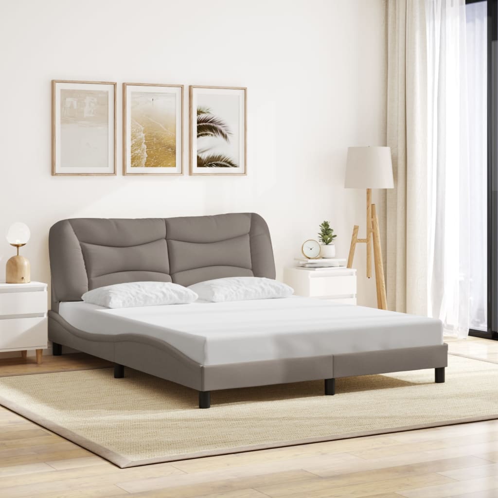 vidaXL Posteľ bez matracasivohnedá 160x200 cm látka