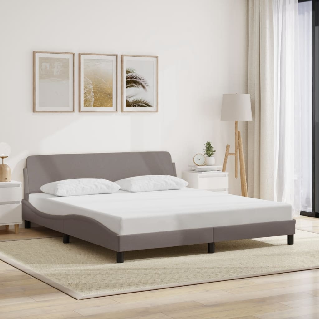 vidaXL Posteľ bez matraca sivohnedá 180x200 cm látka