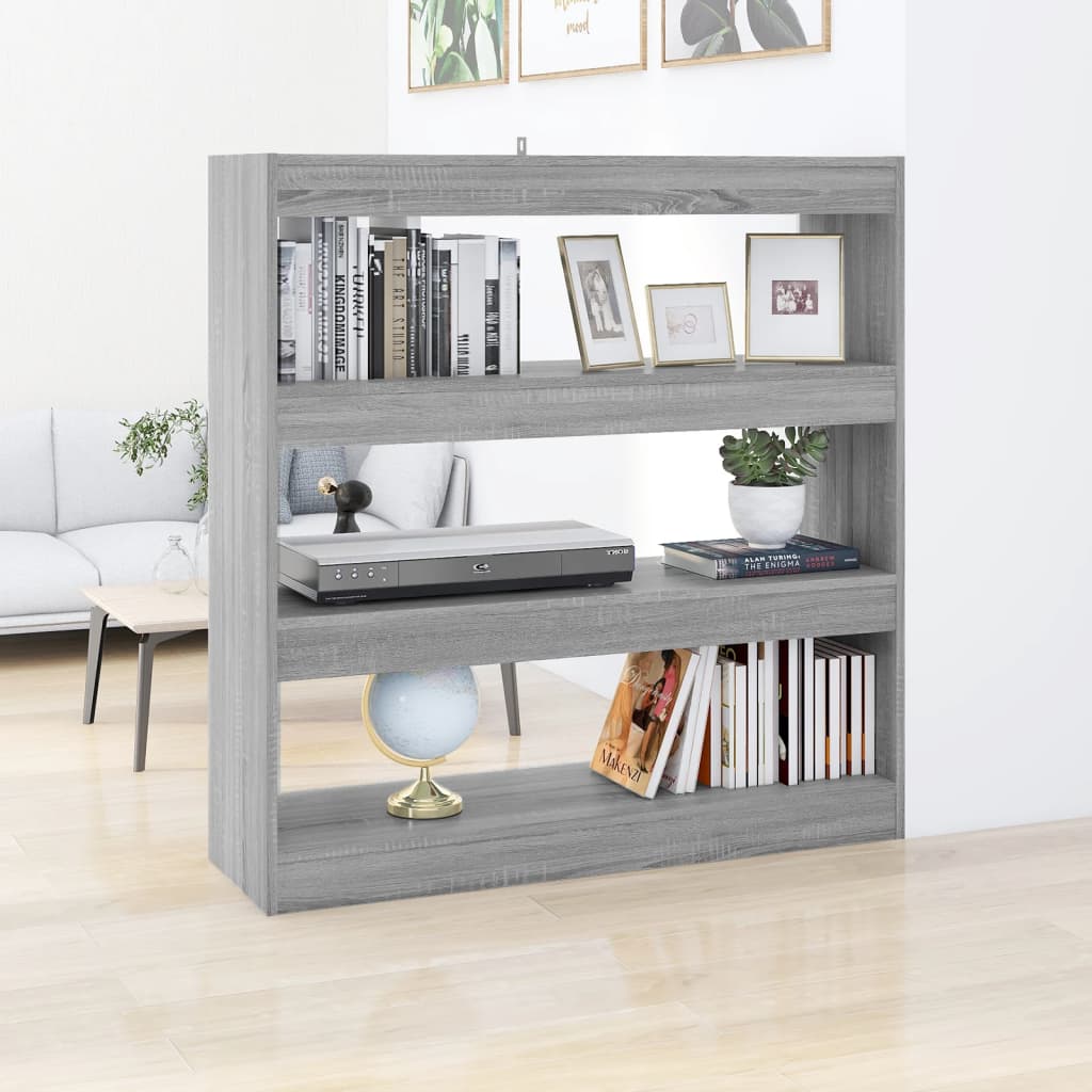 vidaXL Knižnica/deliaca stena sivý dub sonoma 100x30x103 cm