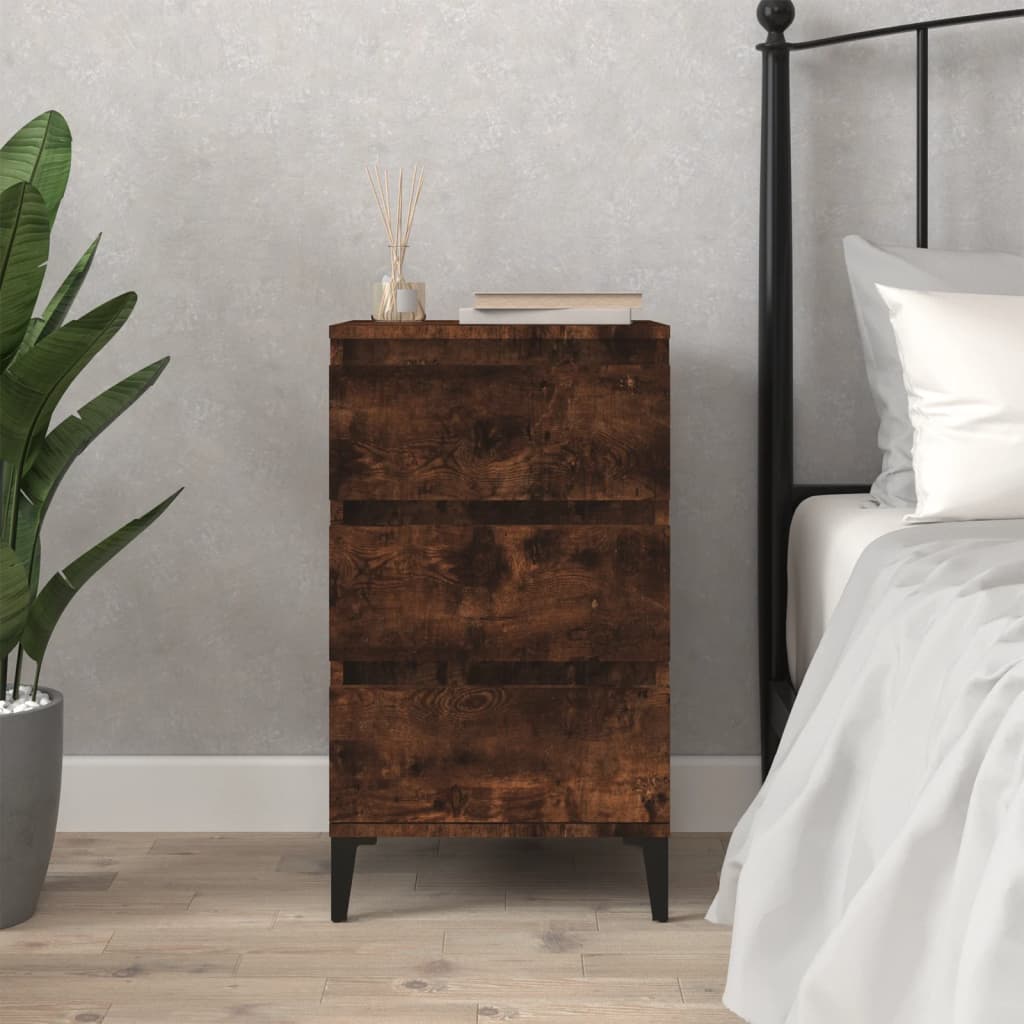 vidaXL Nočný stolík dymový dub 40x35x70 cm spracované drevo