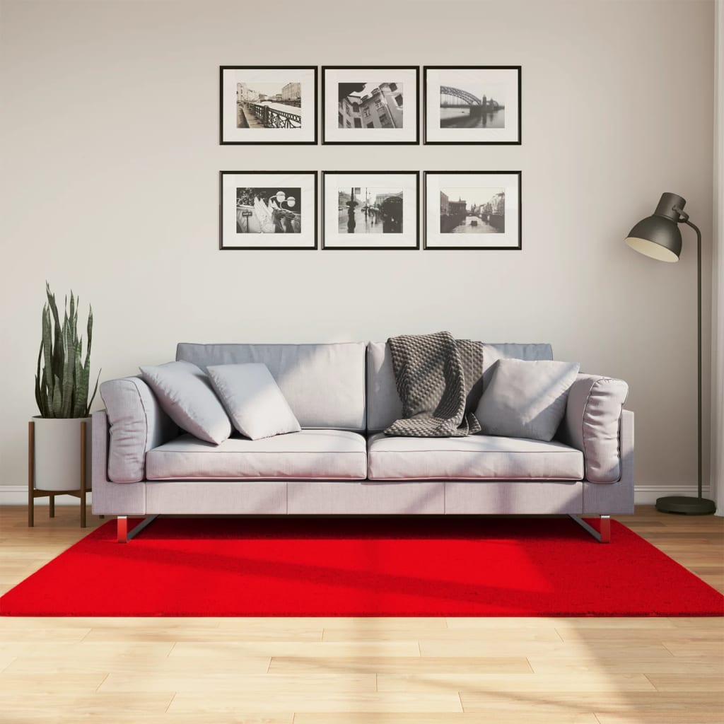 vidaXL Koberec HUARTE s krátkym vlakom umývateľný červený 120x170 cm