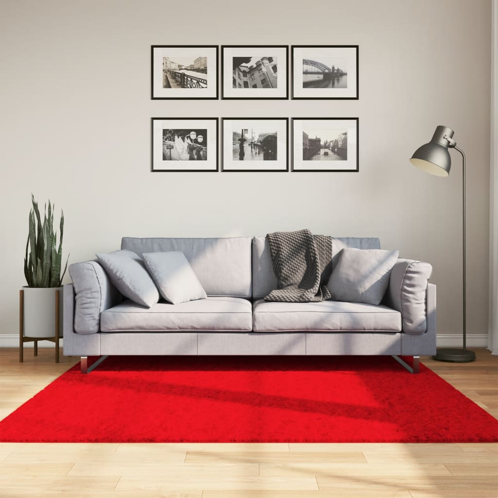 vidaXL Koberec OVIEDO, krátky vlas, červený 160x160 cm
