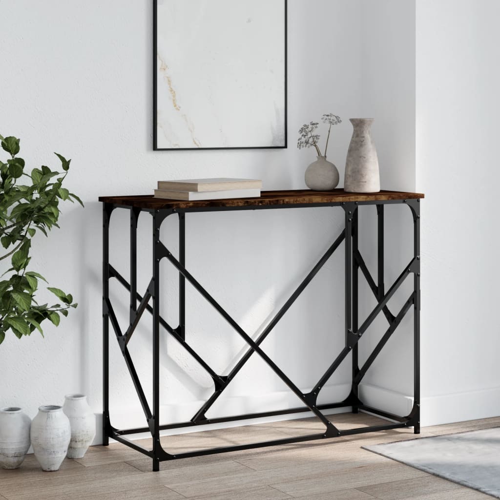 vidaXL Konzolový stolík dymový dub 100x40x80 cm kompozitné drevo