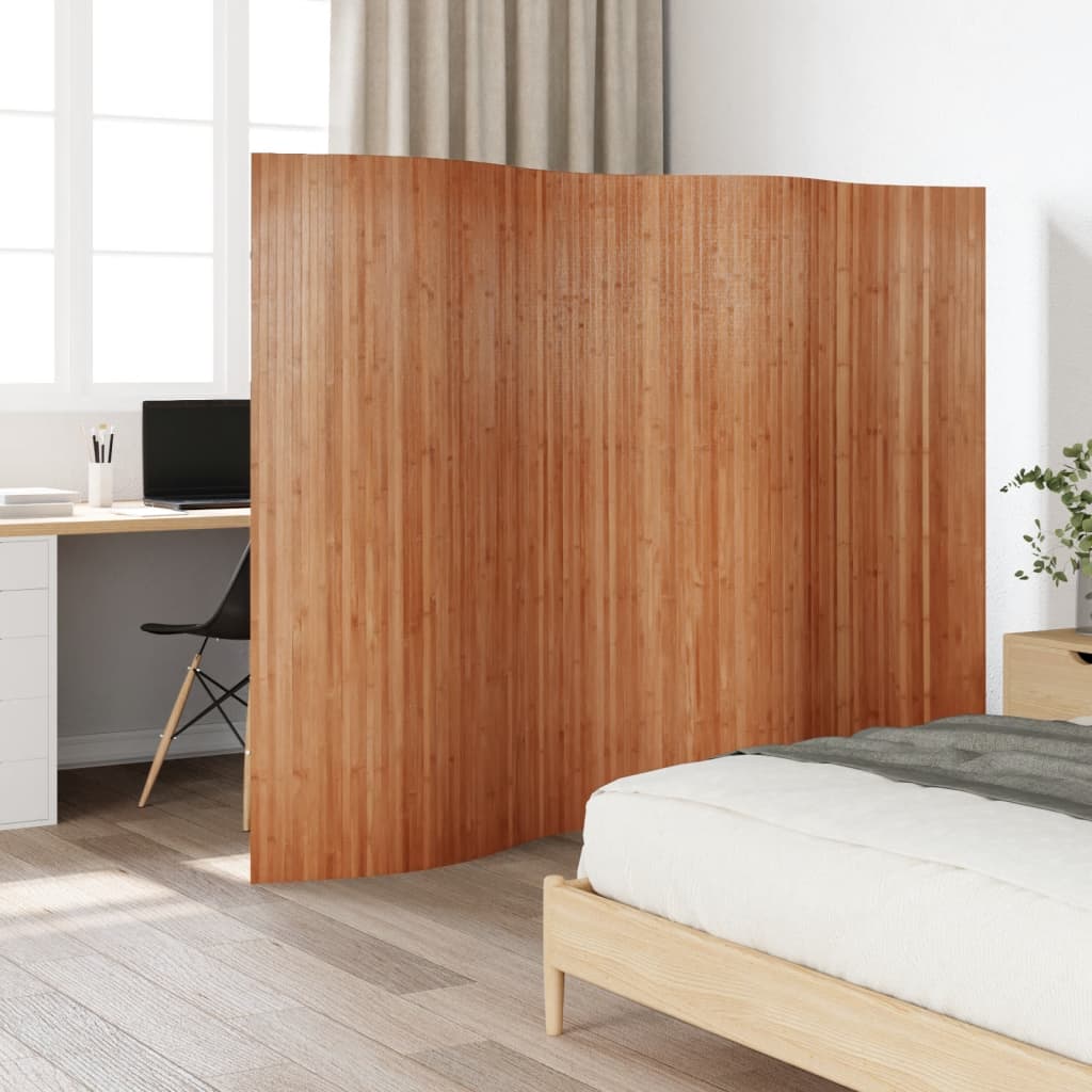 vidaXL Paraván hnedý 165x250 cm bambus