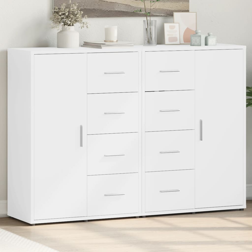 vidaXL Komody 2 ks biele 60x31x84 cm kompozitné drevo