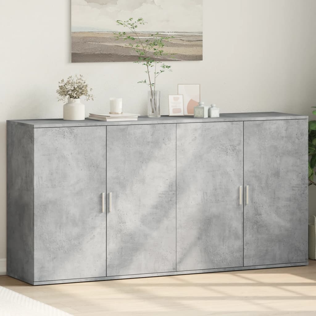 vidaXL Komody 2 ks betónovosivé 79x38x80 cm kompozitné drevo