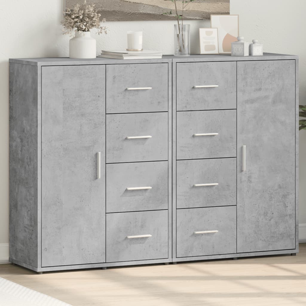 vidaXL Komody 2 ks betónovosivé 60x31x84 cm kompozitné drevo