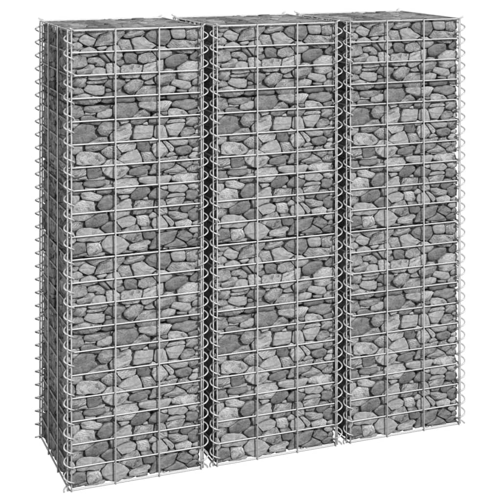 vidaXL Gabiónové vyvýšené záhony 3 ks 30x30x100 cm, železo