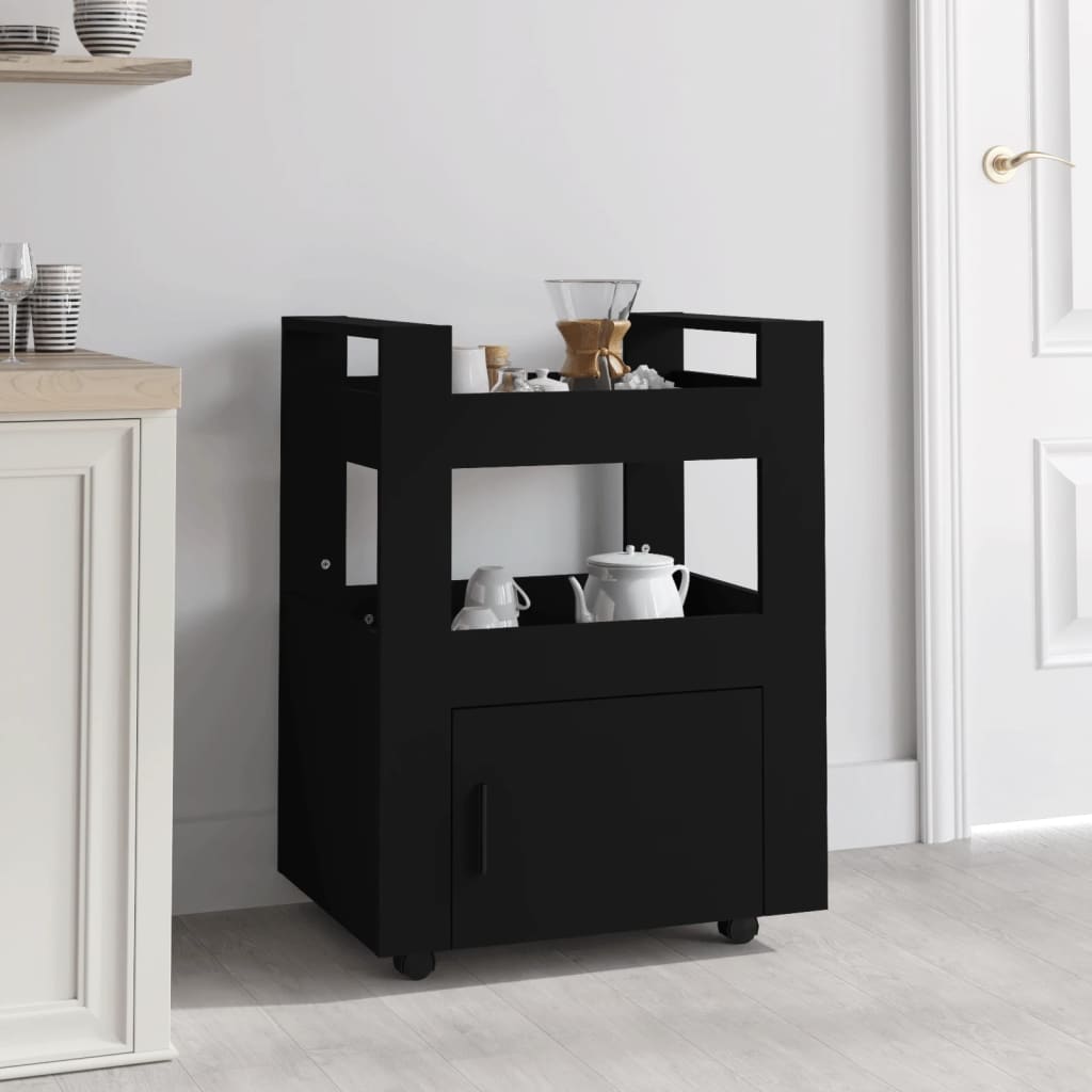 vidaXL Kuchynský vozík čierny 60x45x80 cm upravené drevo