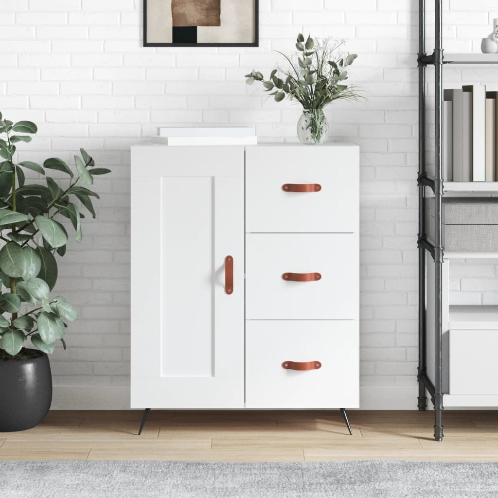 vidaXL Komoda biela 69,5x34x90 cm kompozitné drevo
