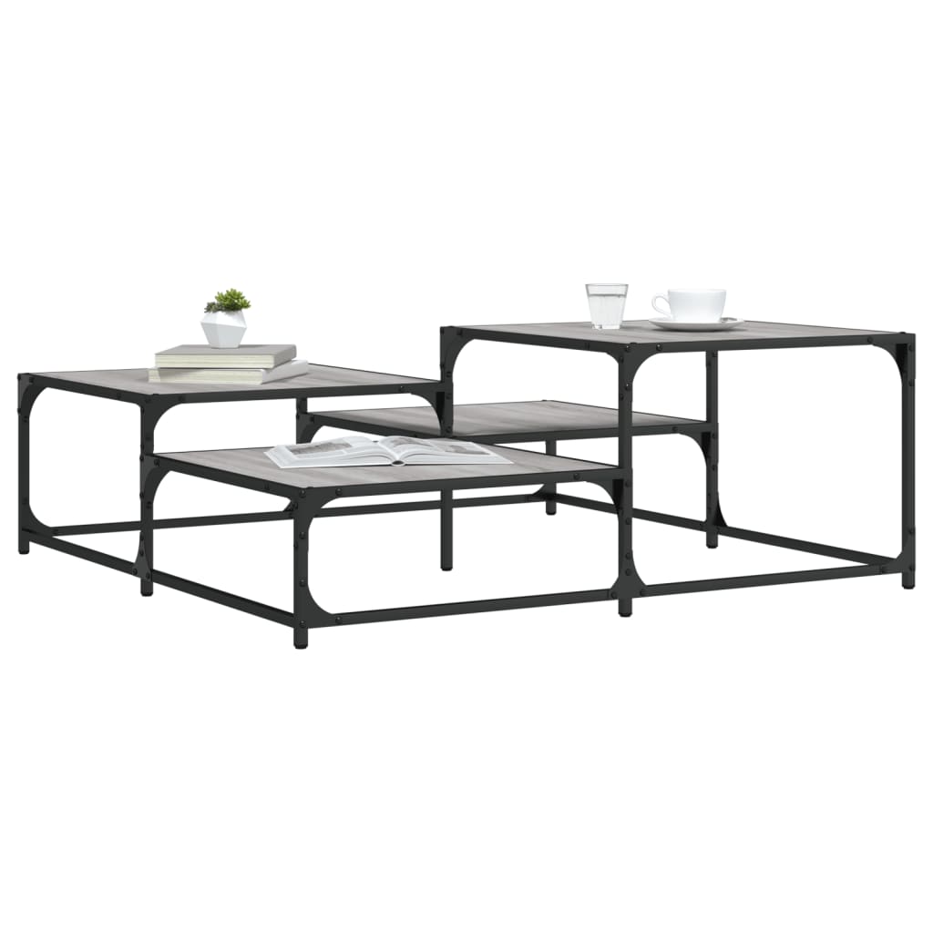 vidaXL Konferenčný stolík sivý sonoma 107x107x40 cm kompozitné drevo