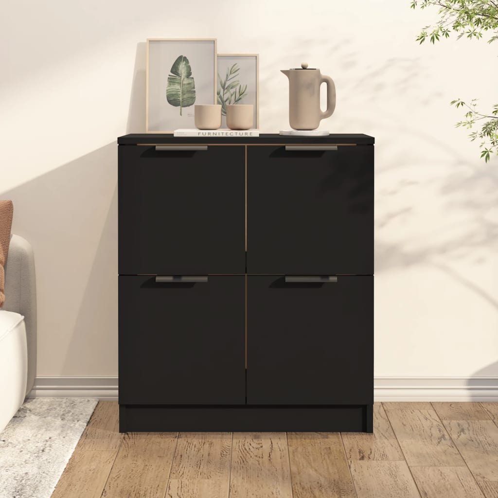 vidaXL Komoda čierna 60x30x70 cm kompozitné drevo