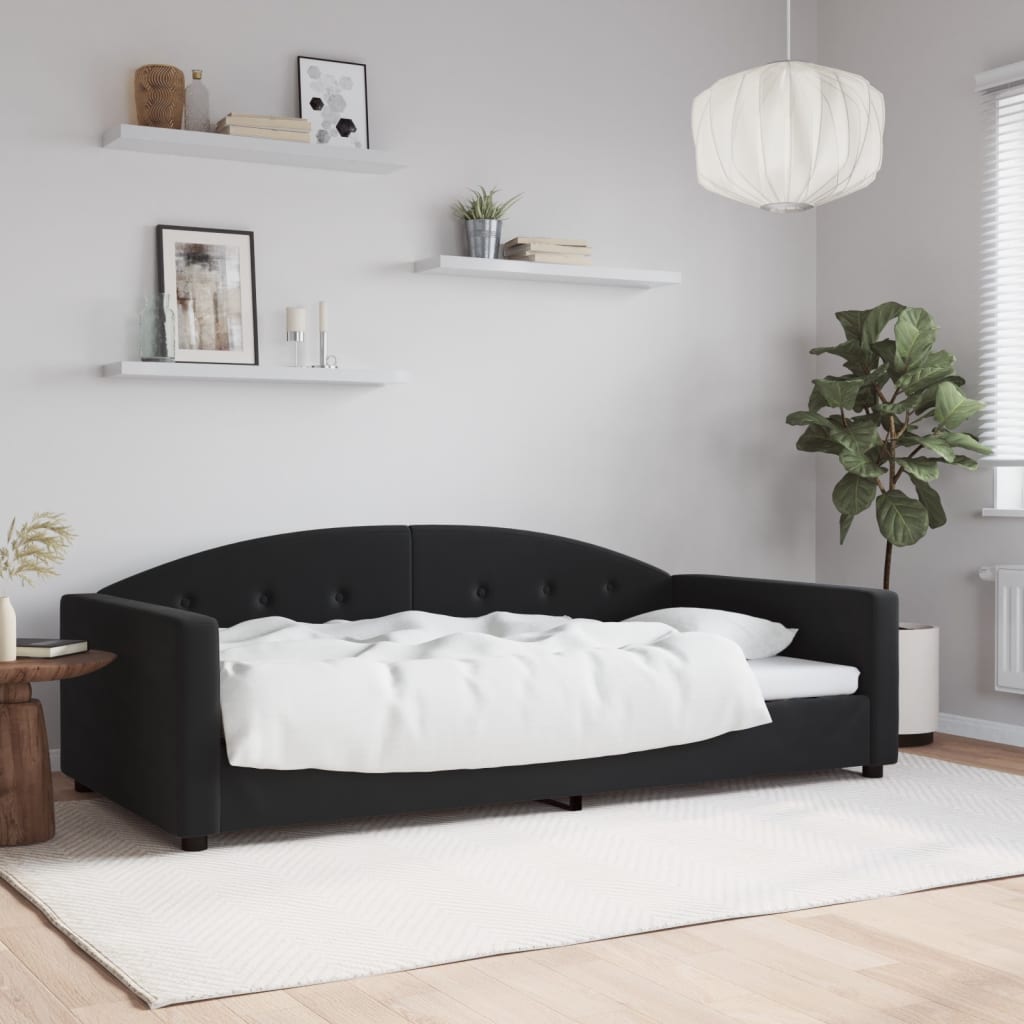 vidaXL Denná posteľ čierna 100x200 cm zamat