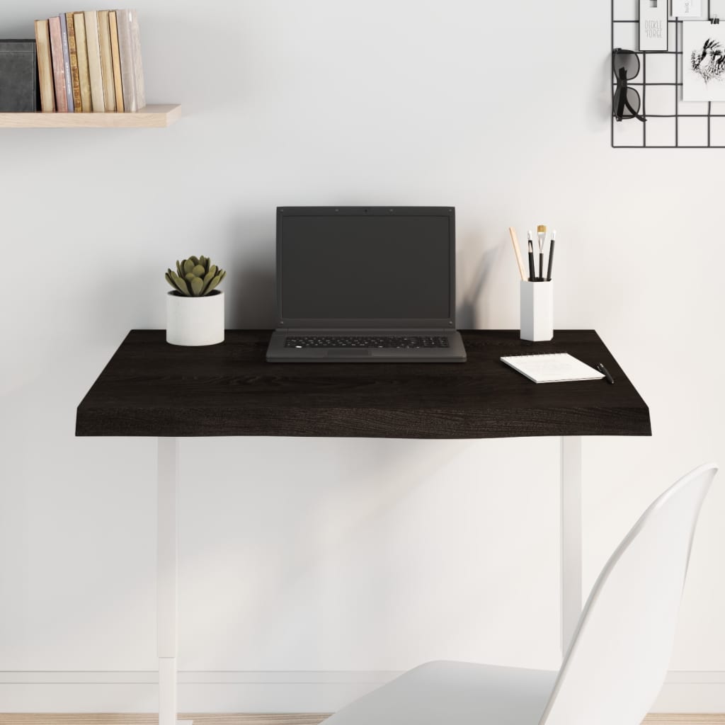 vidaXL Stolová doska tmavohnedá 100x40x2 cm ošetrený dubový masív