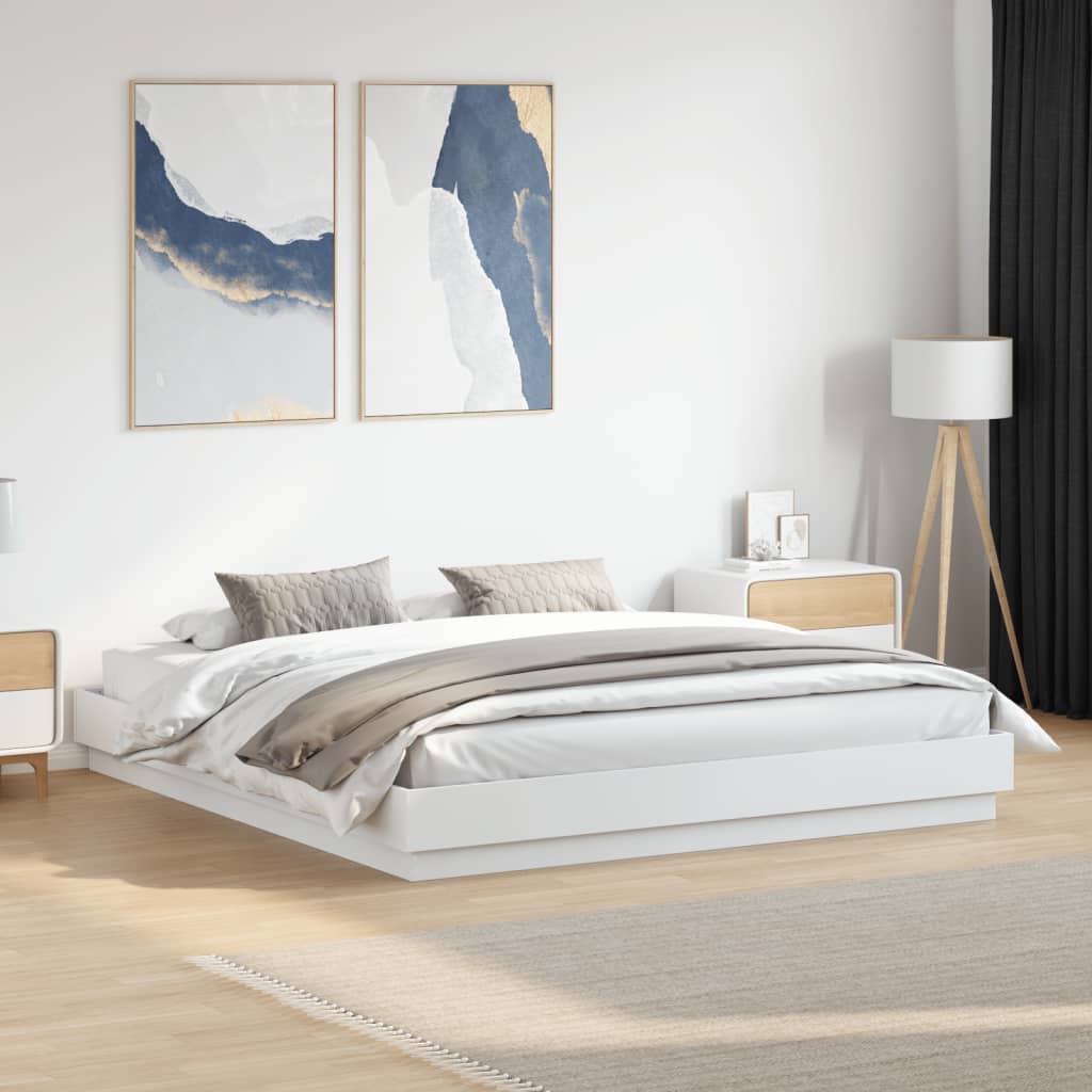 vidaXL Posteľný rám biely 180x200 cm kompozitné drevo