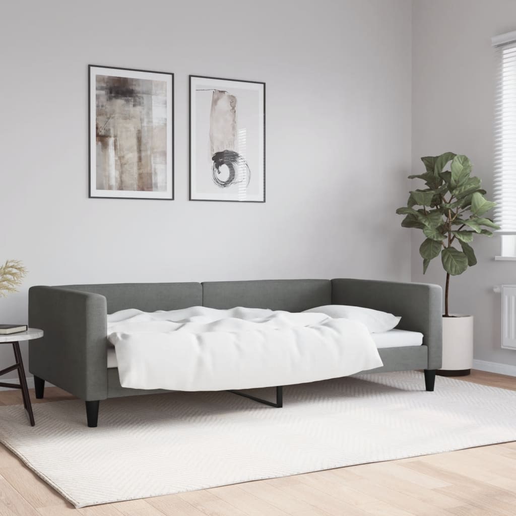 vidaXL Posteľný rám tmavosivý 100x200 cm látka