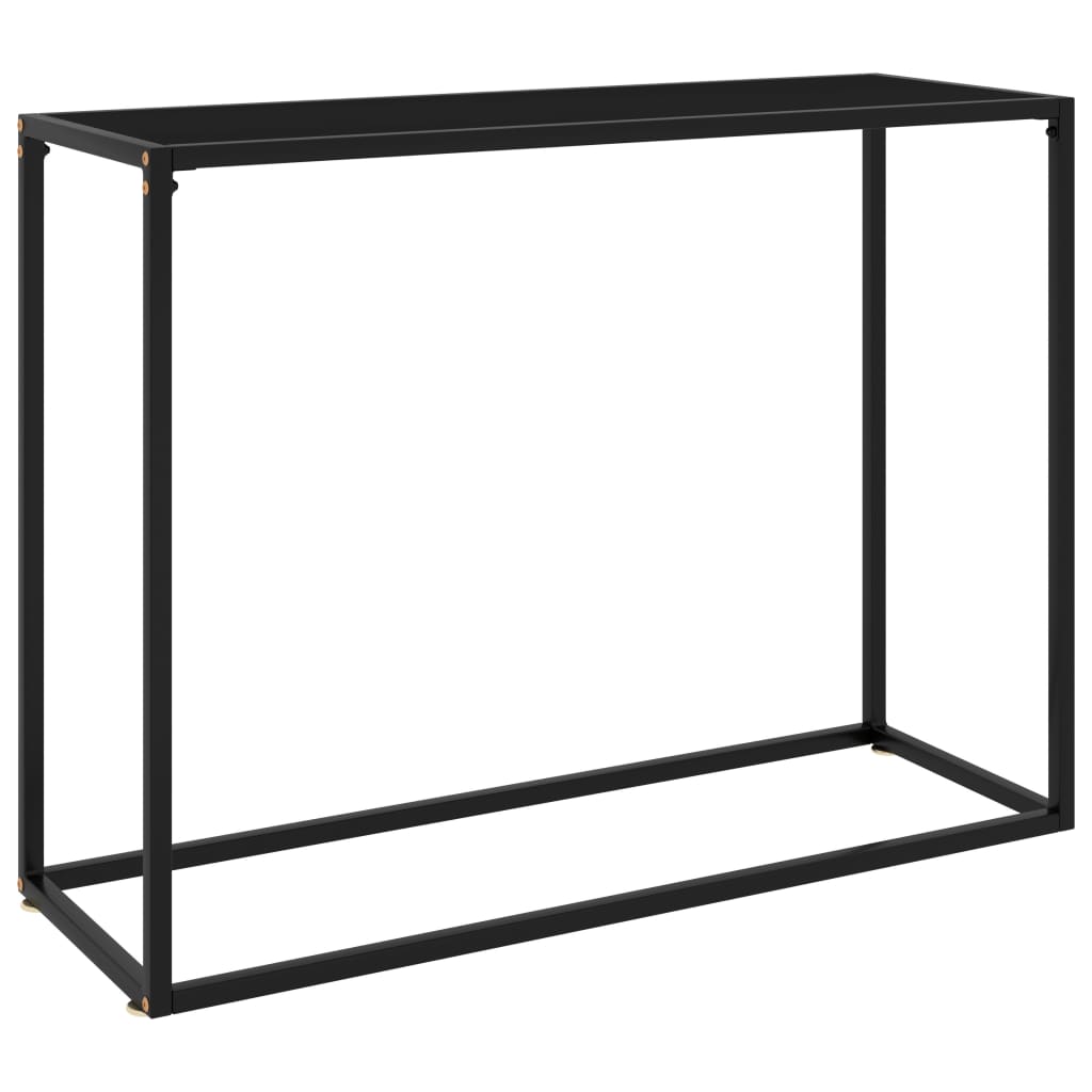 vidaXL Konzolový stolík čierny 100x35x75 cm tvrdené sklo