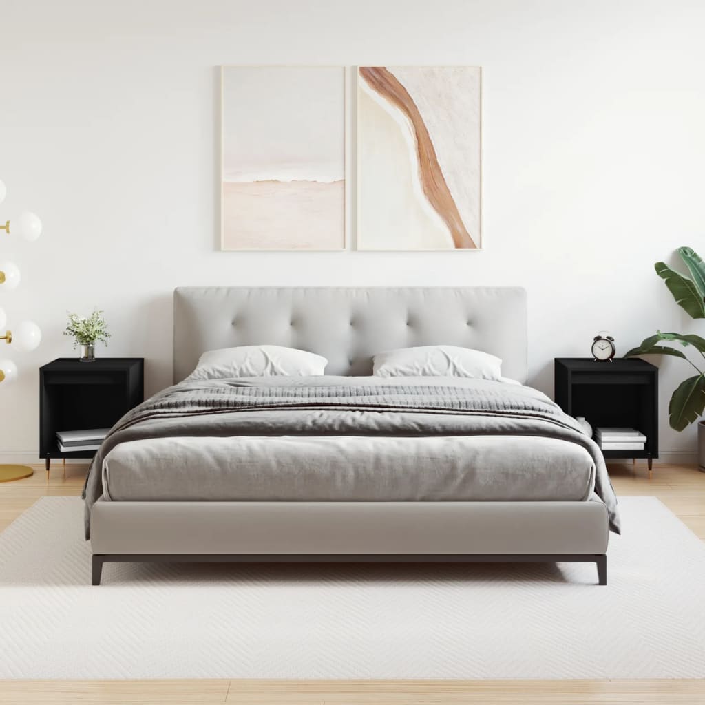 vidaXL Nočné stolíky 2 ks čierne 40x35x50 cm kompozitné drevo