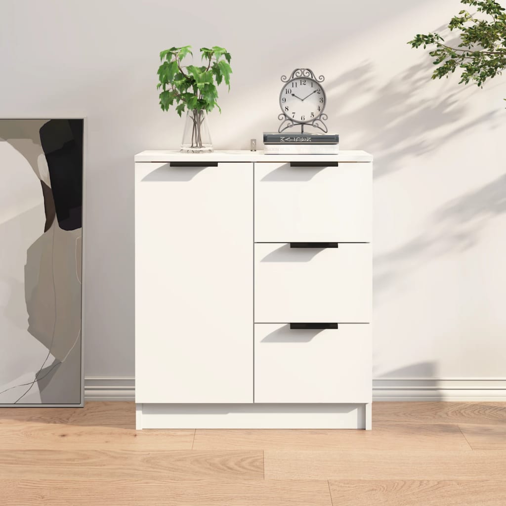 vidaXL Komoda biela 60x30x70 cm spracované drevo