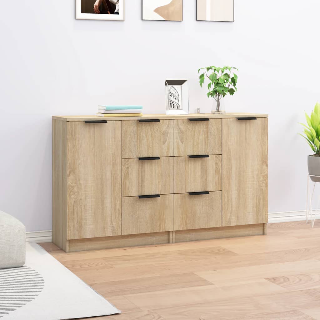 vidaXL Komody 2 ks dub sonoma 60x30x70 cm spracované drevo