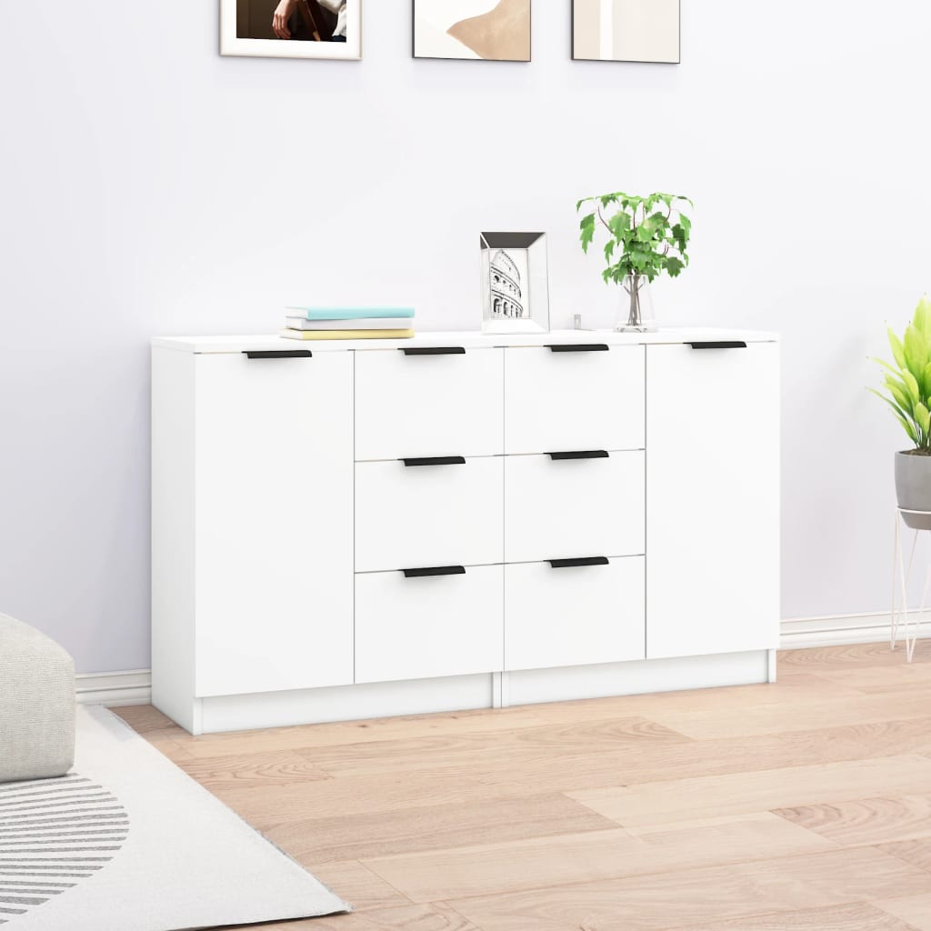vidaXL Komody 2 ks biele 60x30x70 cm spracované drevo