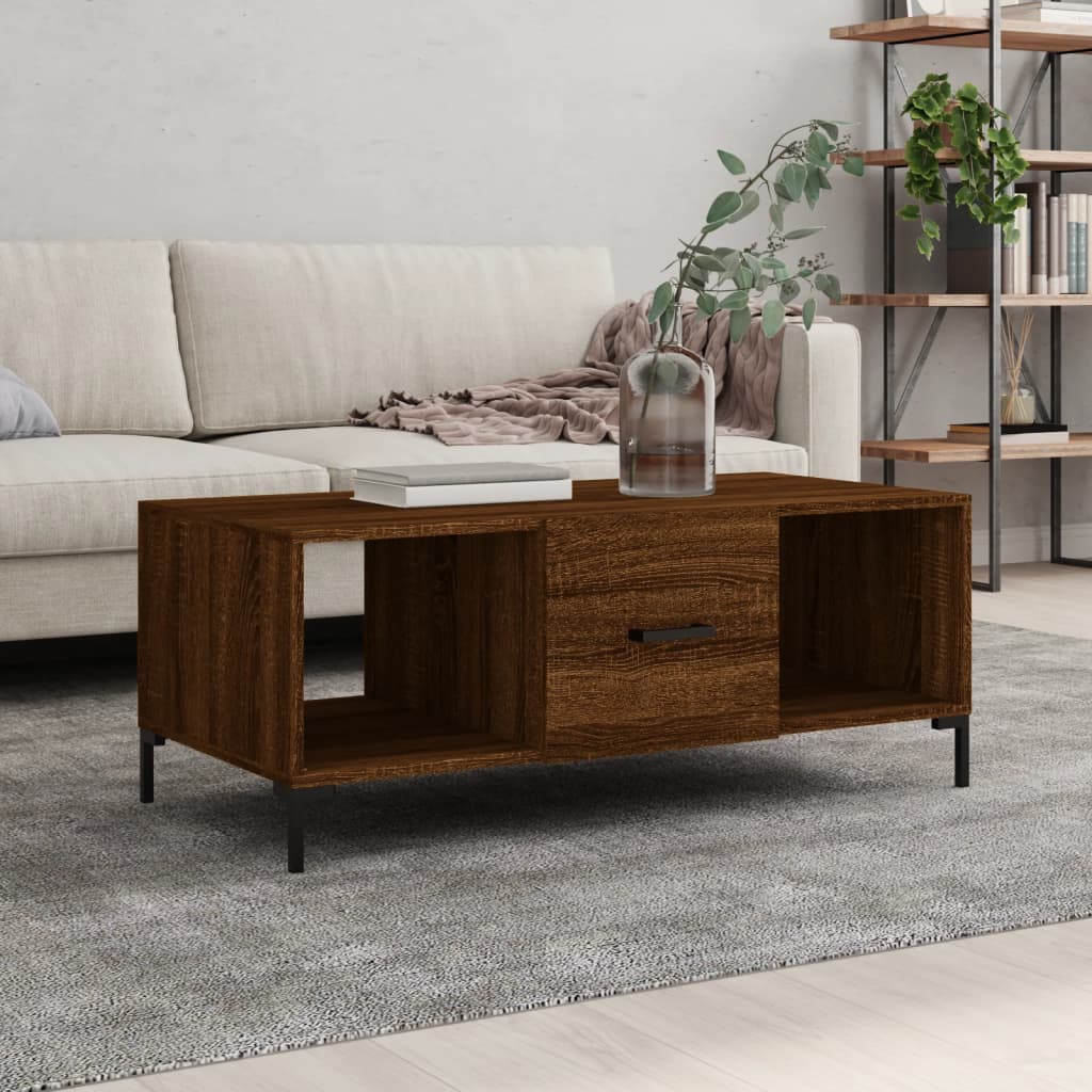 vidaXL Konferenčný stolík hnedý dub 102x50x40 cm kompozitné drevo