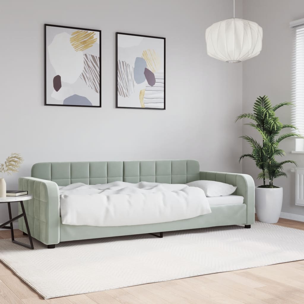 vidaXL Posteľný rám bledosivý 80x200 cm zamat