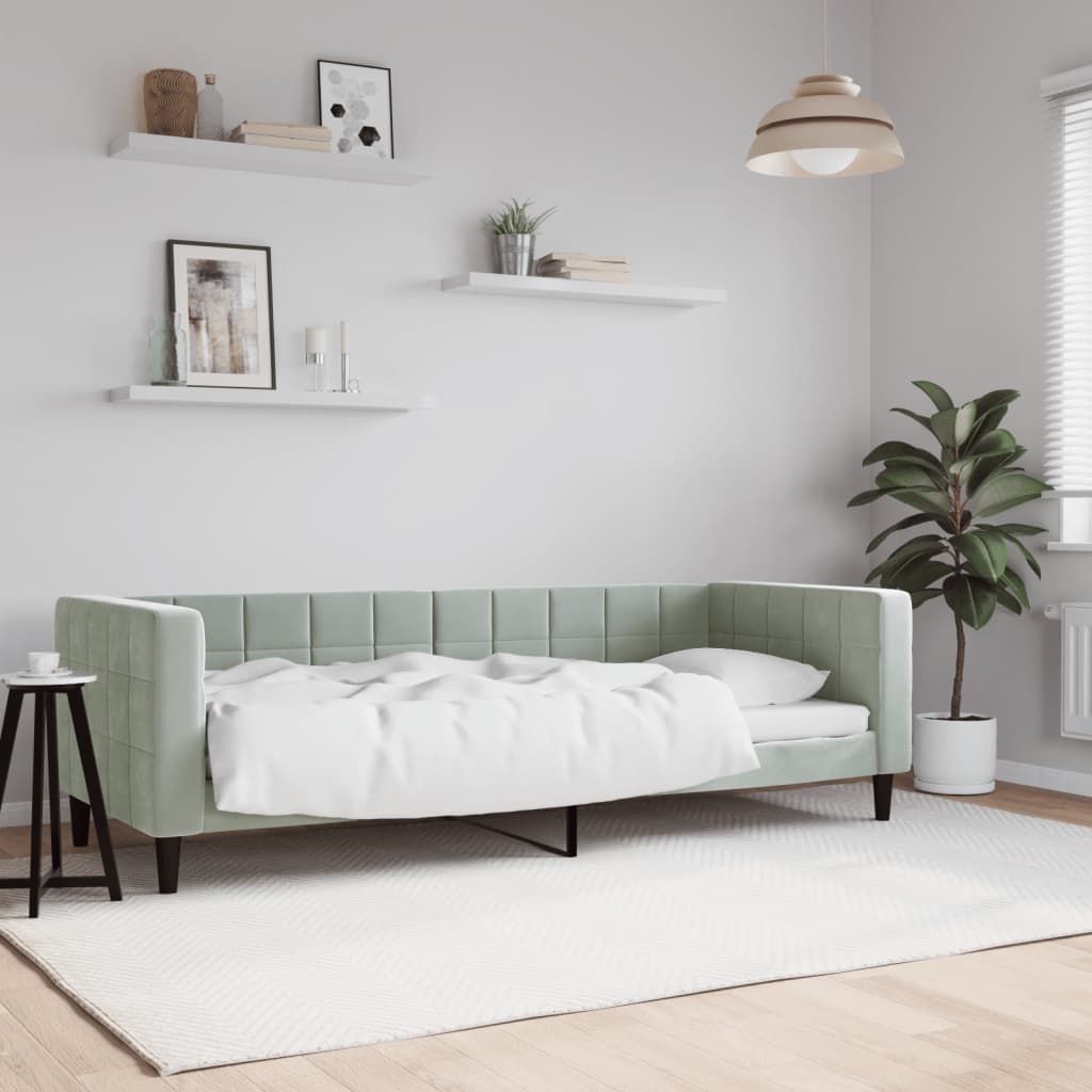 vidaXL Posteľný rám bledosivý 80x200 cm zamat