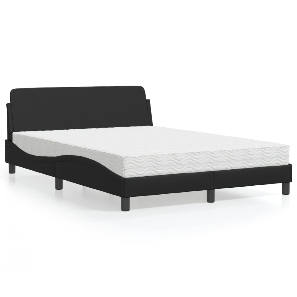 vidaXL Posteľ s matracom čierna 140x200 cm umelá koža