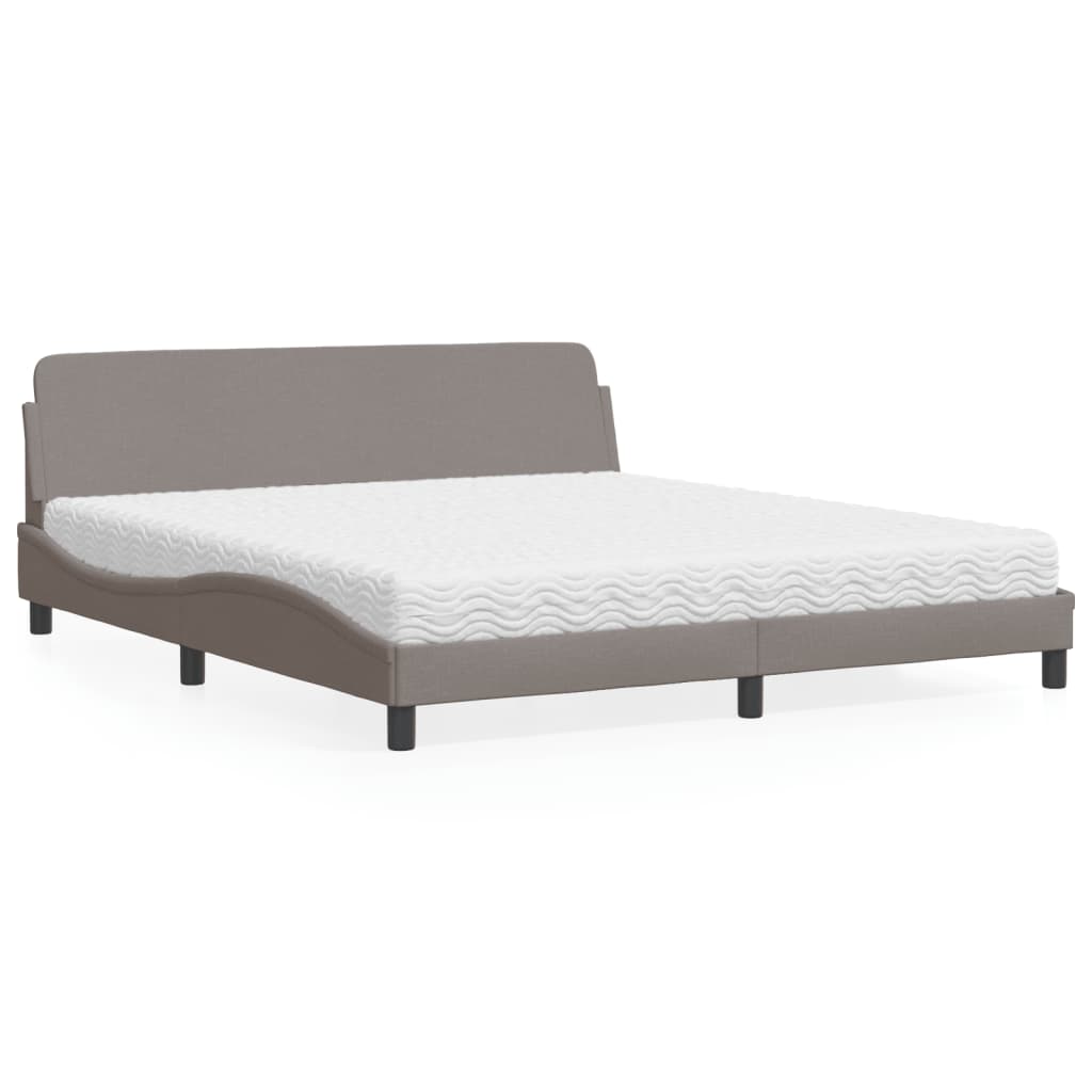 vidaXL Posteľ s matracom sivohnedá 180x200 cm látka