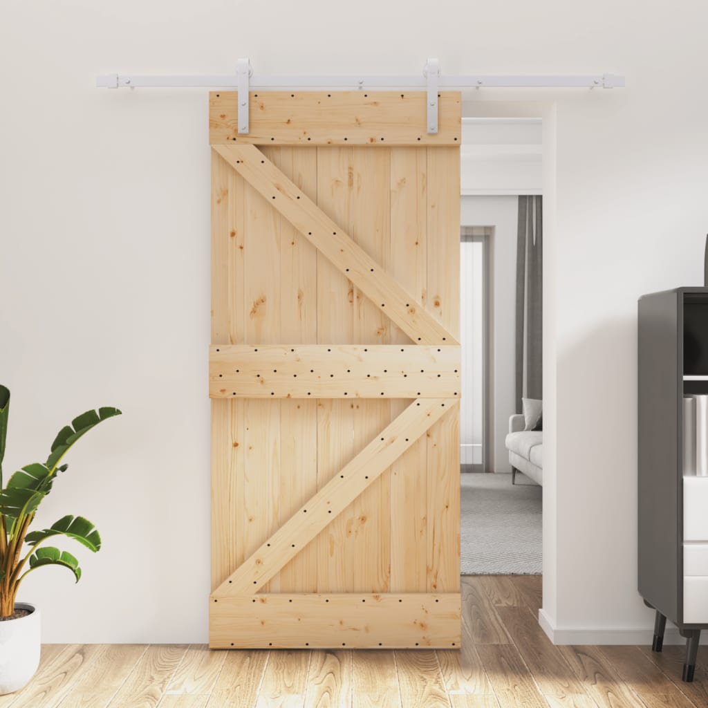 vidaXL Posuvné dvere so sadou kovania 95x210 cm borovicový masív