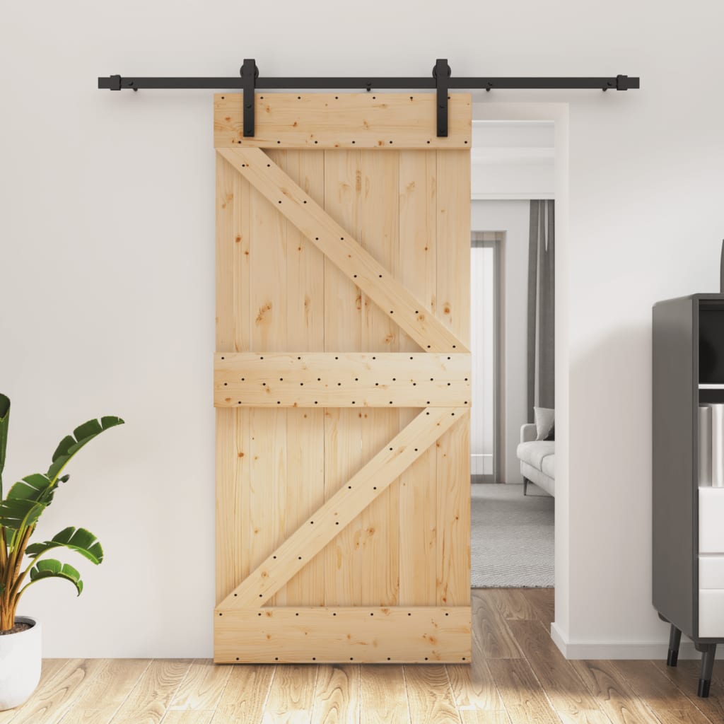 vidaXL Posuvné dvere so sadou kovania 95x210 cm borovicový masív