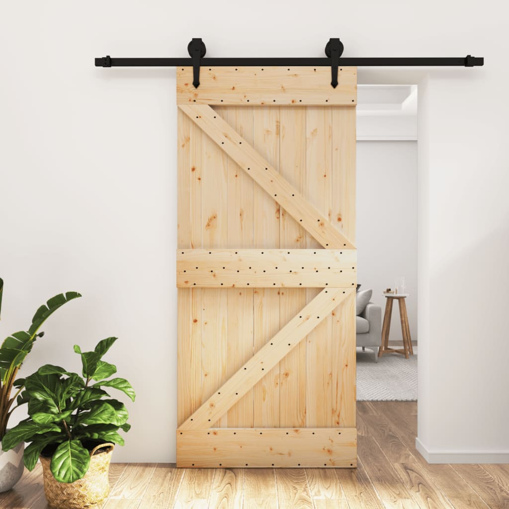 vidaXL Posuvné dvere so sadou kovania 95x210 cm borovicový masív